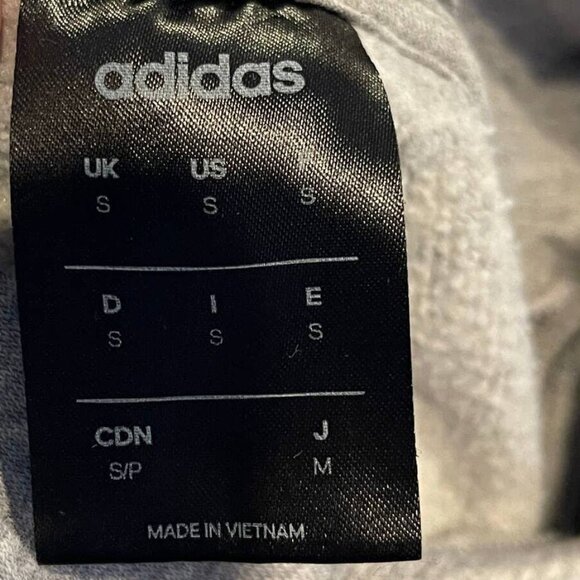Adidas Mens Small Gray Hoodie Sweatshirt With Logo & Stripes - Picture 5 of 8